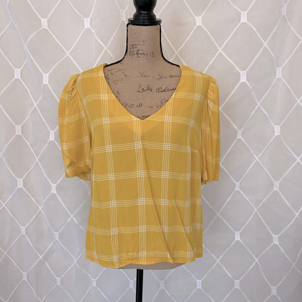A New Day Yellow Puffy Sleeve Top